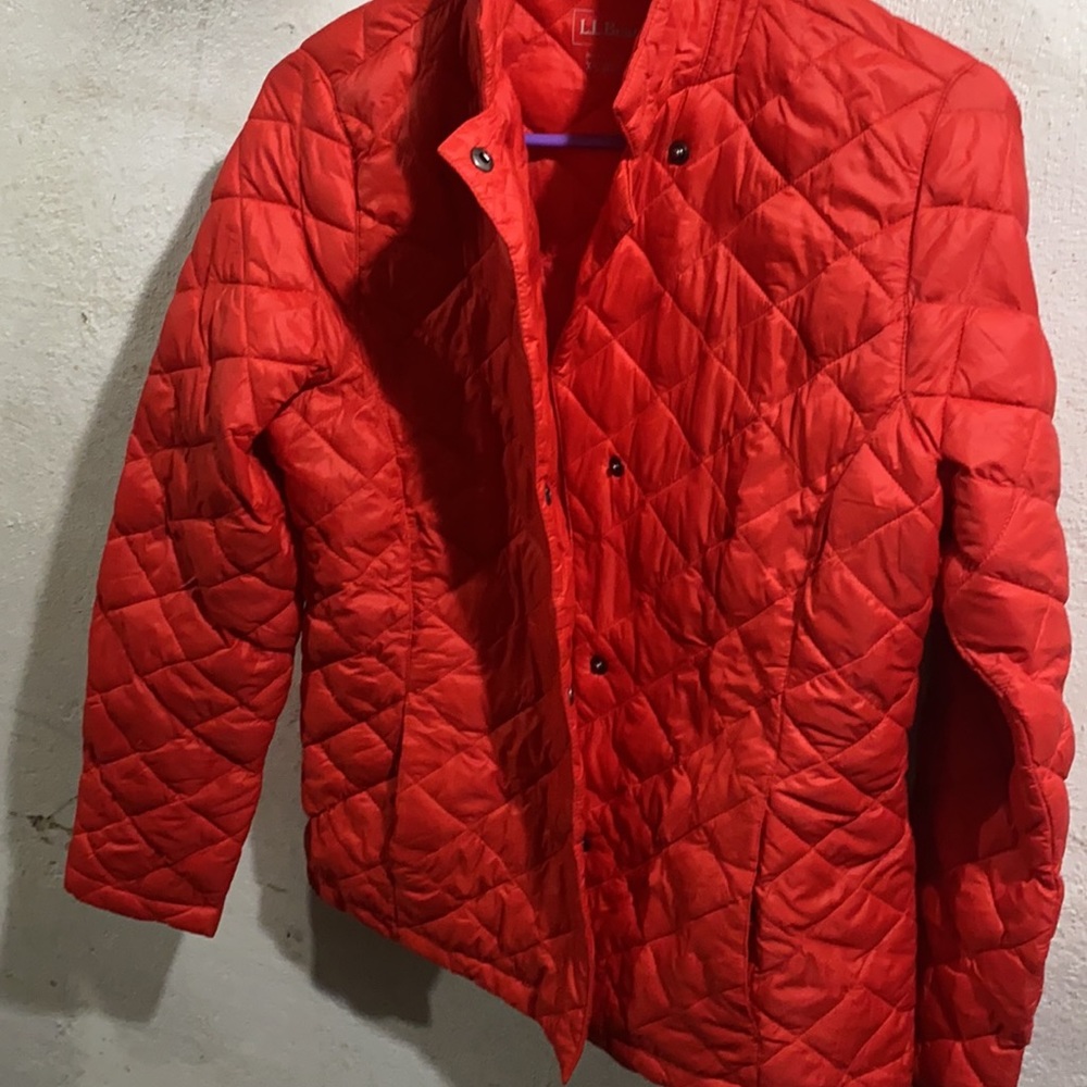 Llbean Packable Puffer Jacket Beautiful Orangexs - image 2